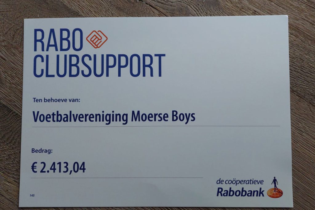 Rabo CLubSupport Cheque
