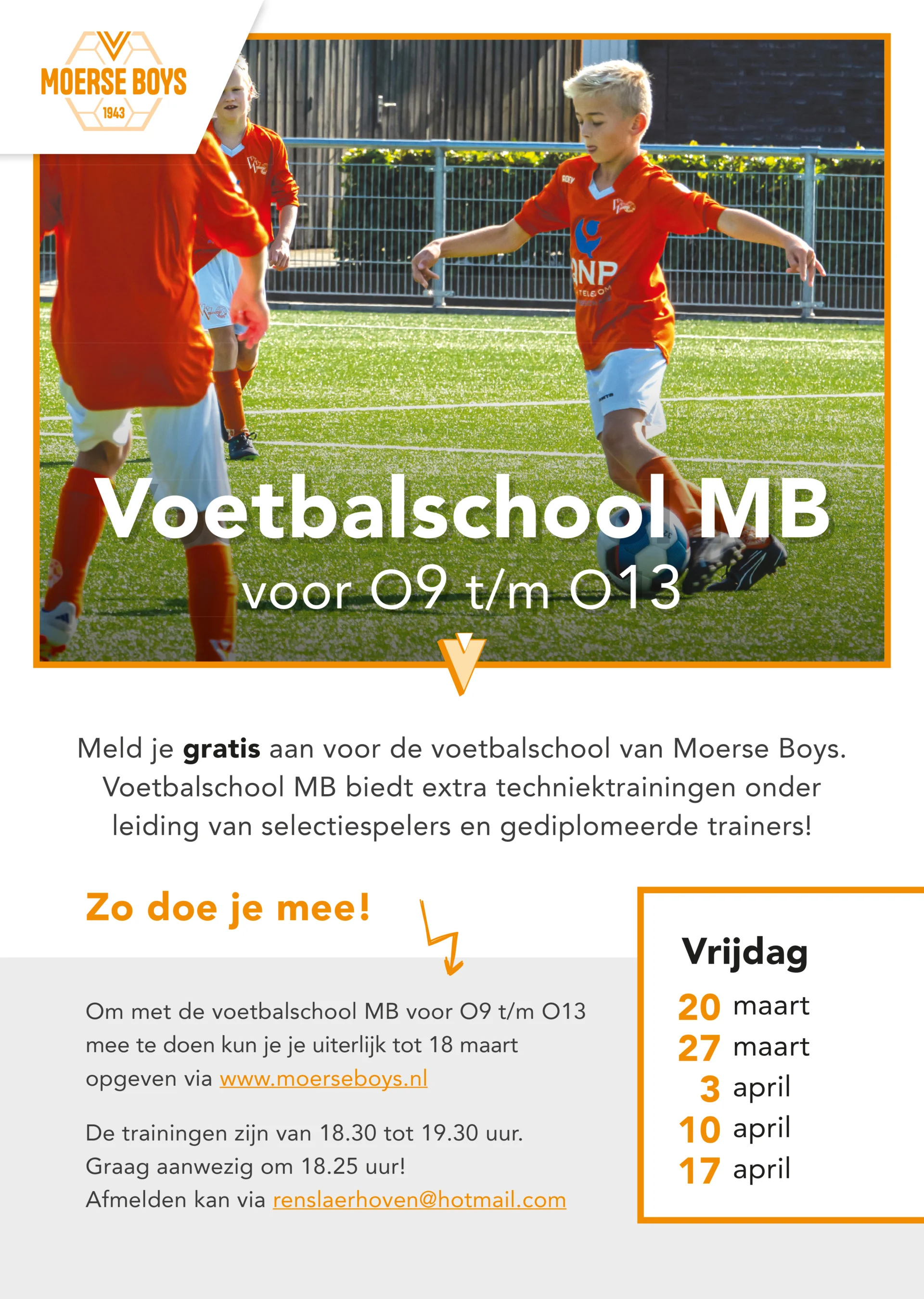 Poster Voetbalschool maart 2026